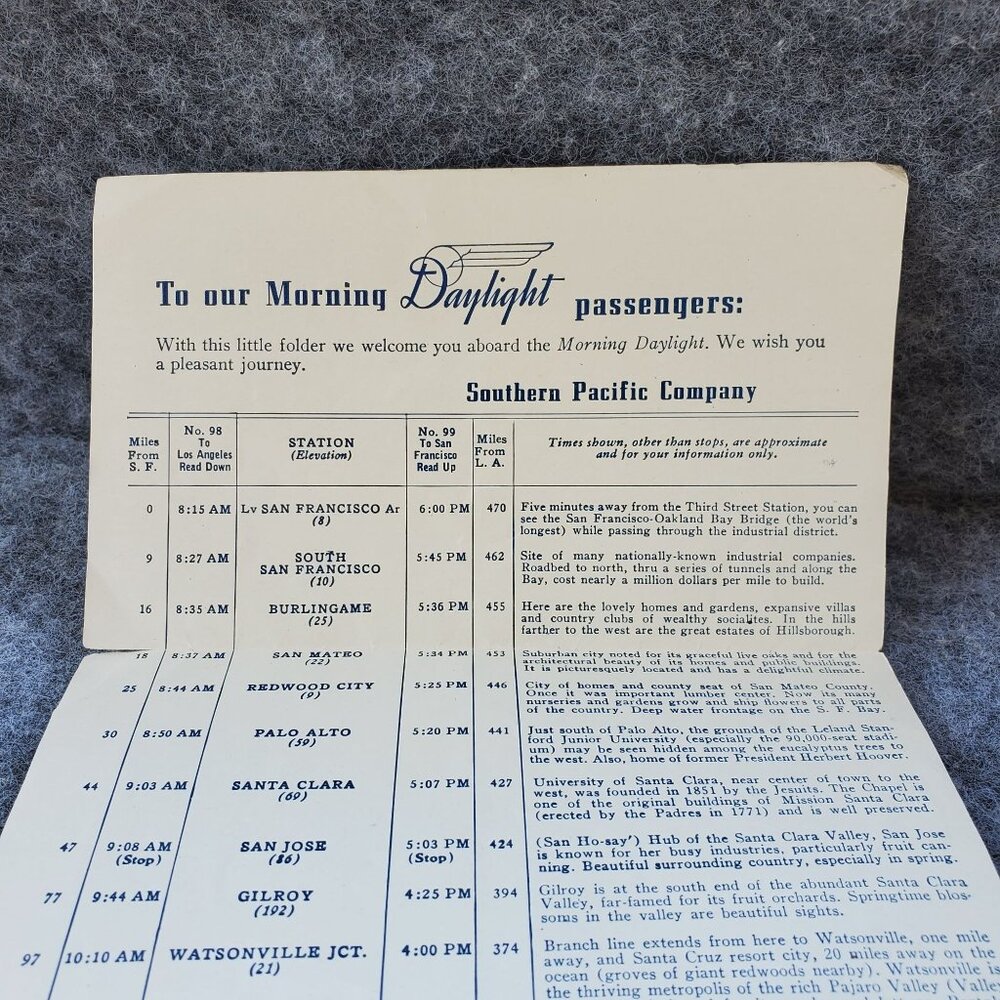 VTG Southern Pacific Railway Brochure Your Daylight Trip California Countryside - Picture 5 of 9